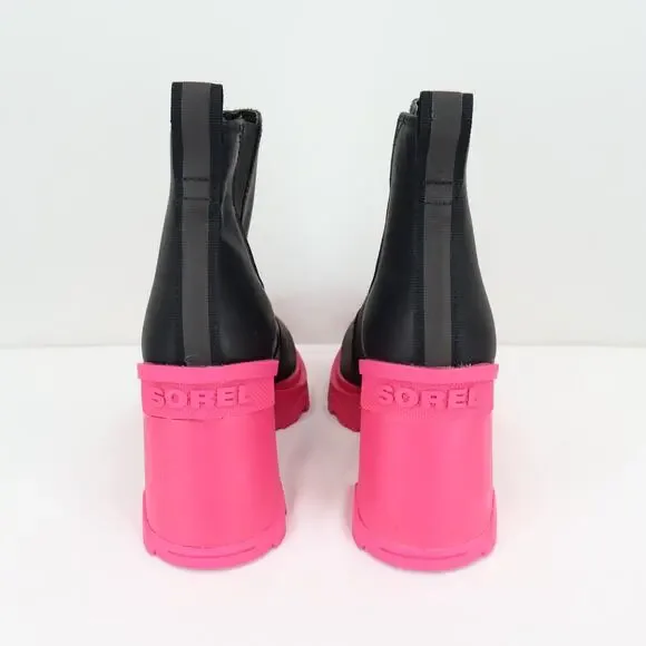 Sorel Brex Heel Chelsea Boots Black Cactus Pink Size 7.5 - Picture 6 of 12